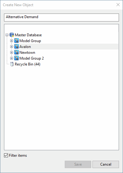 Create New Object dialog