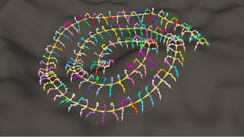 Walking centipede example available in the Bifrost Browser