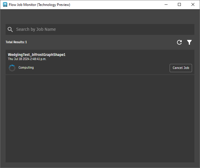 Flow Job Monitor showing progress