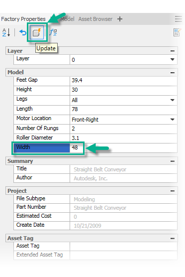 Edit Inventor Factory Properties