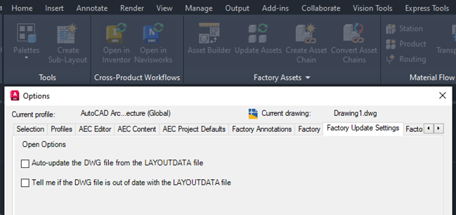Options dialog