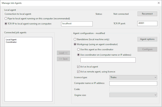Manage Job Agents Dialog