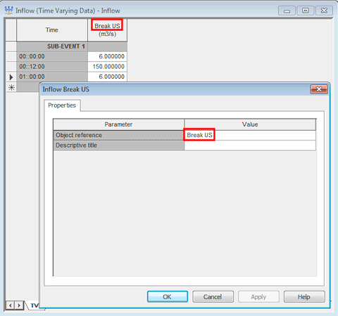 Naming the profile to match the break-node name at the upstream end