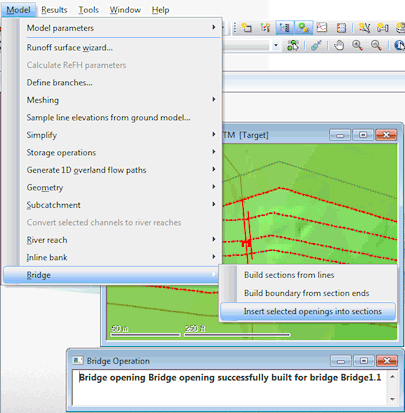 Inserting openings into sections