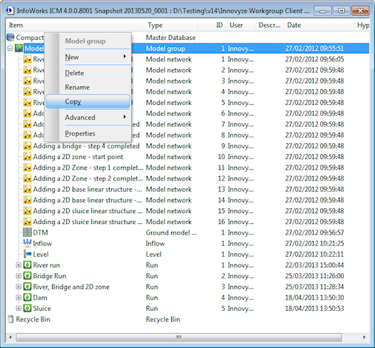 Copying a database item