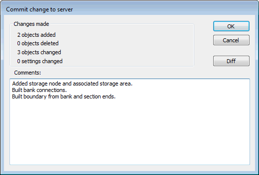 Commit change to server