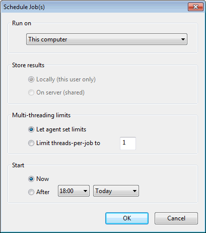 Schedule Job(s) Dialog
