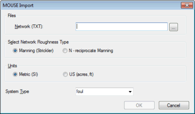 Mouse Import Text dialog
