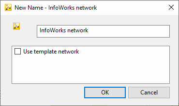 New InfoWorks Network Dialog