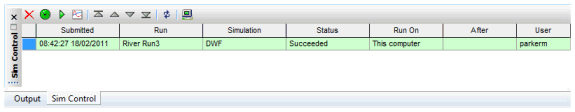 Example of Job Control window