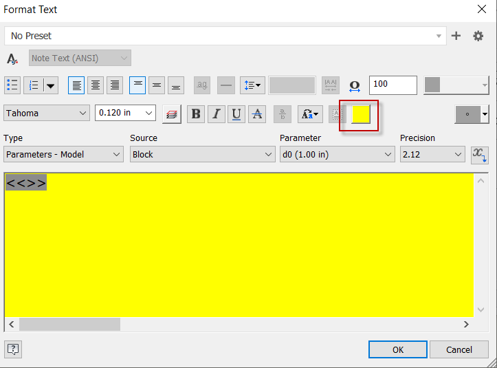 DimensionTextBackgroundColor