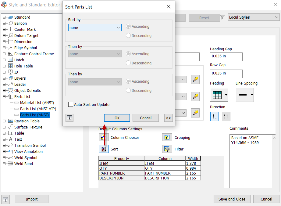 PartsListSortSettings