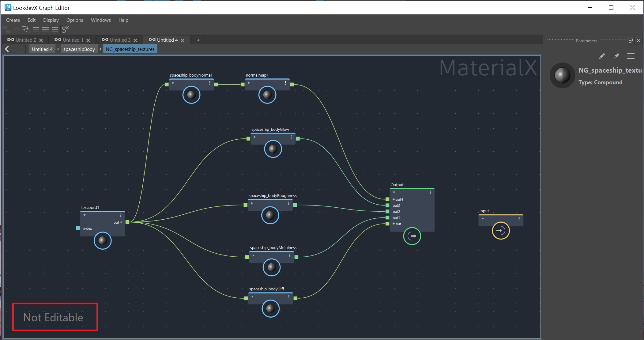 Not Editable Node Definition