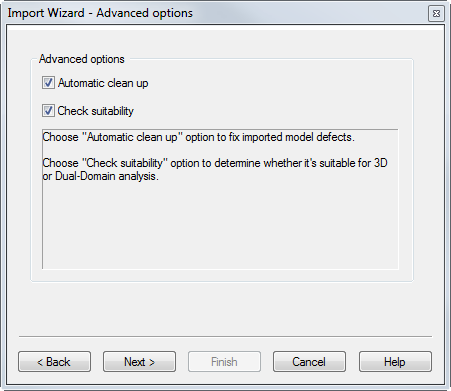 wizard advanced options page