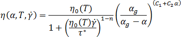 Reactive viscosity equation