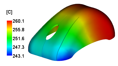 Temperature at flow front result
