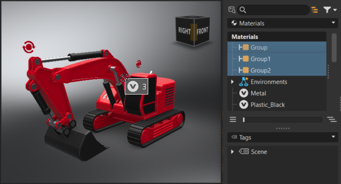 Show multi material group drag preview