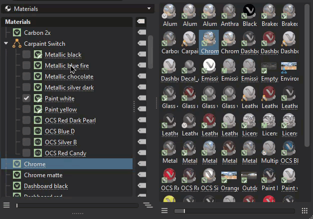 Select Material option