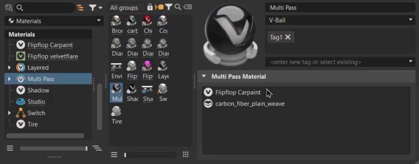 Select Material option