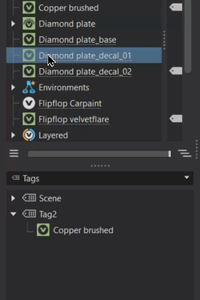 Adding materials to a tag