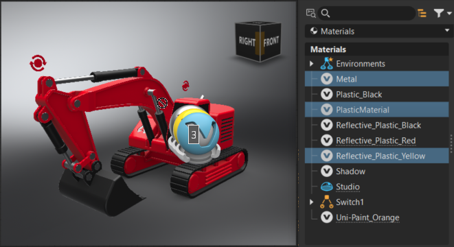 Show multi material drag preview