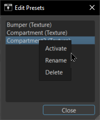 Edit Presets