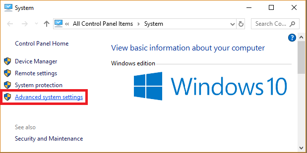 Advanced system settings