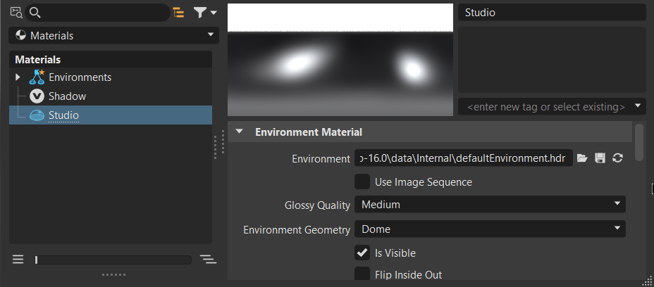 Material Editor Environment Attributes