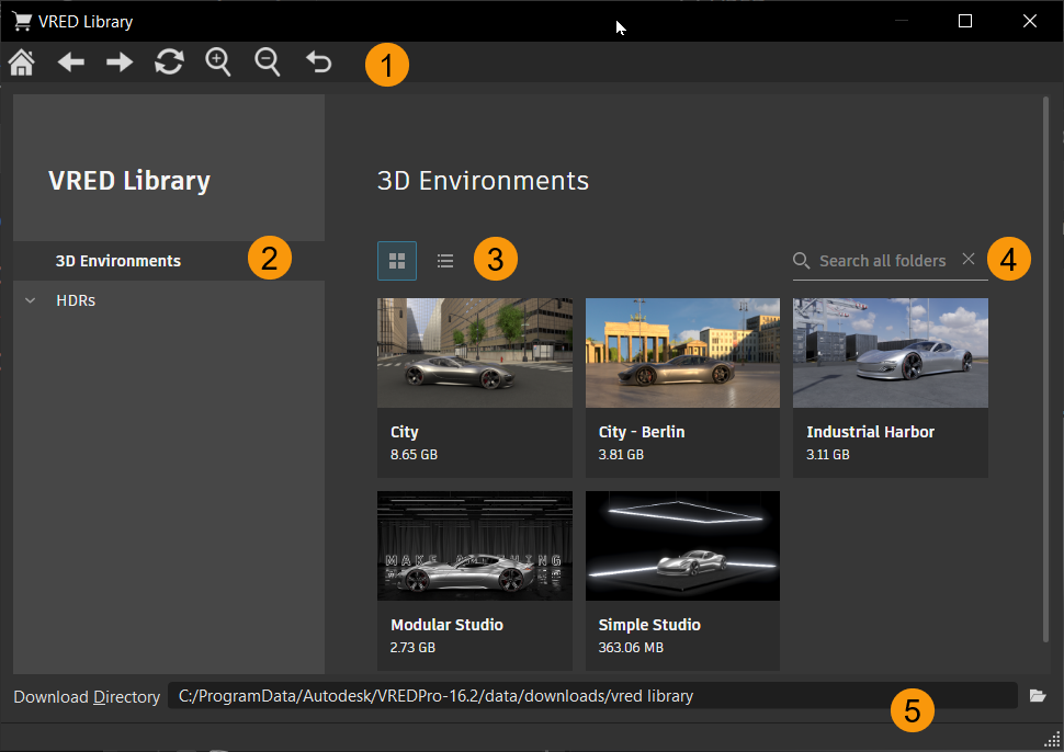 Labelled VRED Library
