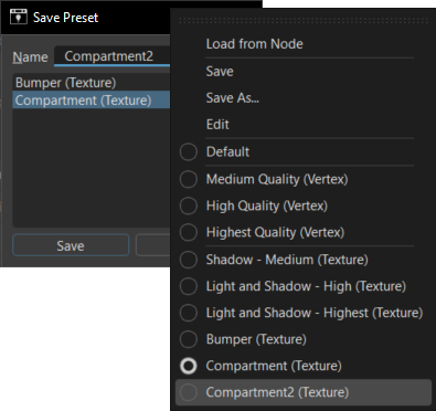 Save Preset dialog