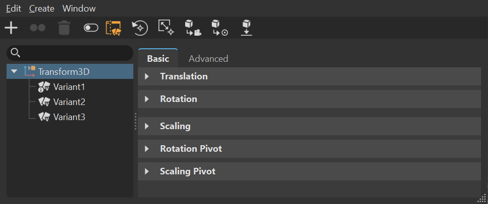 Transform Variants icon enabled