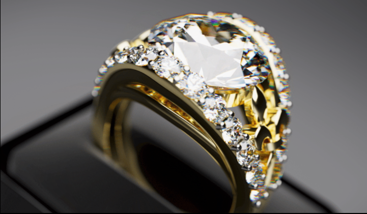 Diamond ring showing spectral raytracing