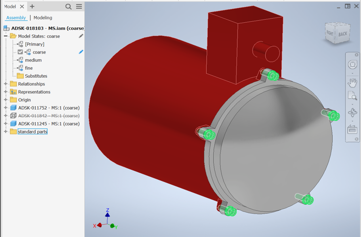 Showing Inventor last active model state