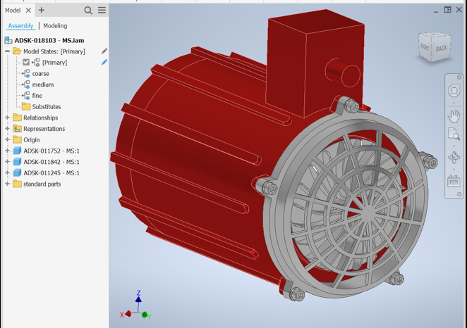 Showing Inventor primary model state