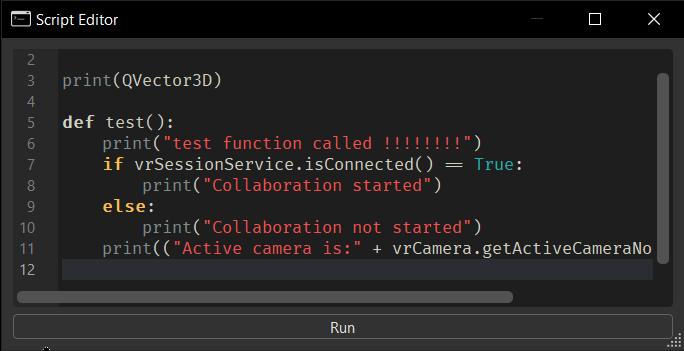 Python Script Editor Panel