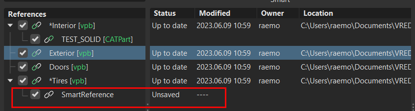 Unsaved smart references