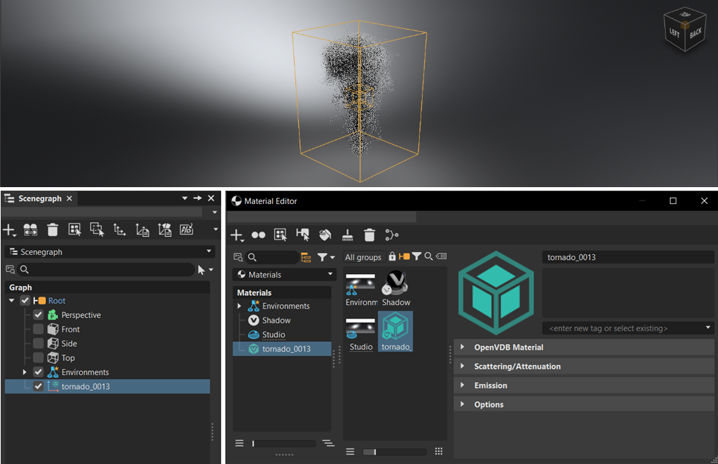 Scenegraph and Material Editor nodes