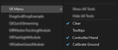 Scripts > VR Menu options