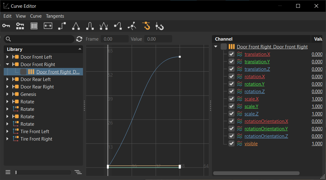 VRED 2025 Help | Working with the Curve Editor | Autodesk