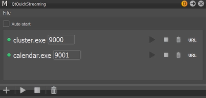 The QtQuickStreaming dialog