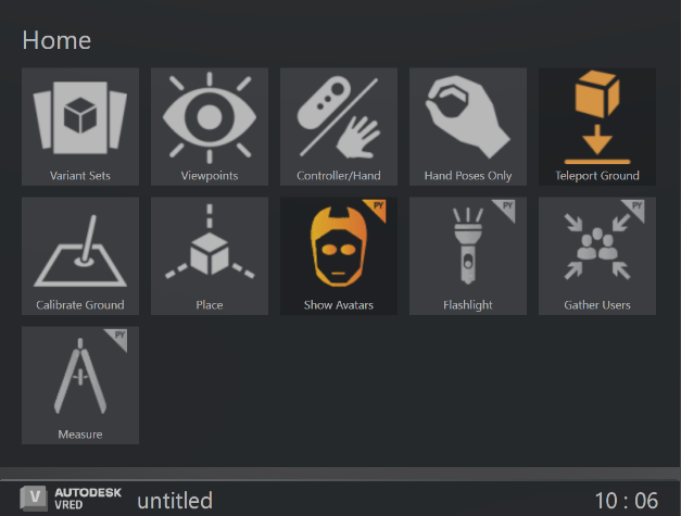 VR Menu with added Python options
