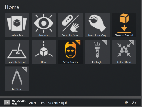 VR Menu with Show All Tools