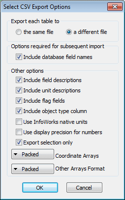 Select CSV Export Options