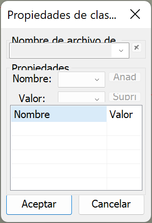 Propiedades de clase del conector antes