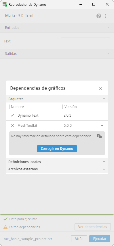 imagen del cuadro de diálogo Dependencias de gráficos