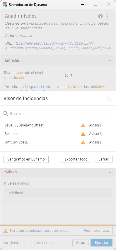imagen del cuadro de diálogo Visor de incidencias