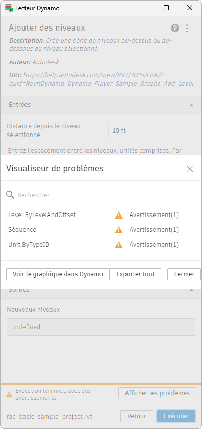 image : boîte de dialogue Visualiseur de problèmes