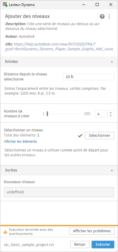 image : accès au visualiseur de problèmes au bas du lecteur Dynamo