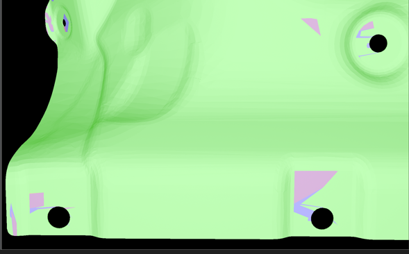 赤とピンクの法線および修正内容を表示するファイルのイメージ