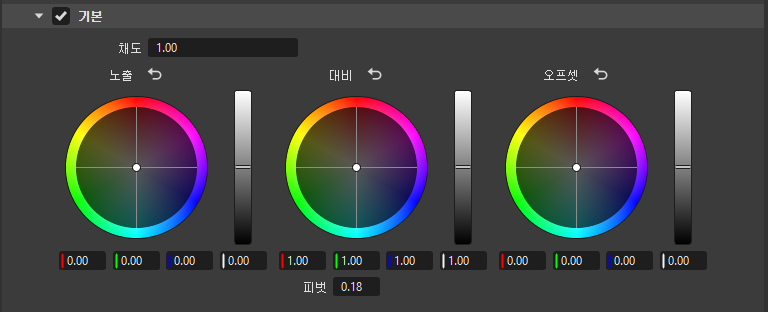 기본 섹션의 컨트롤러/필드